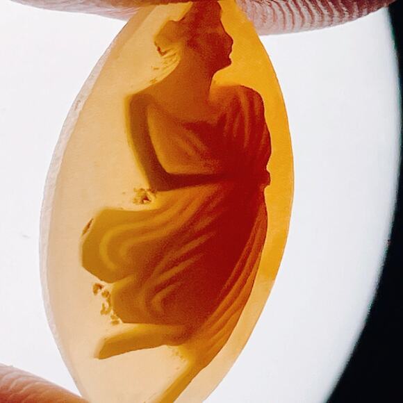 VTG Mid Century Shell Cameo Cabochon Hand Carved Woman Jewelry Making Component - Picture 3 of 10